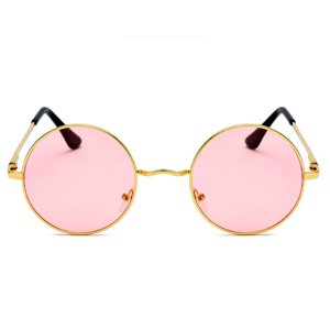 Очки «Джона Леннона» круглые в стиле хиппи, цвет розовый