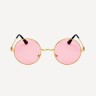 Очки «Джона Леннона» круглые в стиле хиппи, цвет розовый