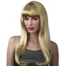 Карнавальный парик Блондинка с длинными волосами и челкой