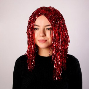 Карнавальный парик Дождь красный