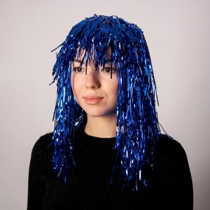 Карнавальный парик Дождь синий