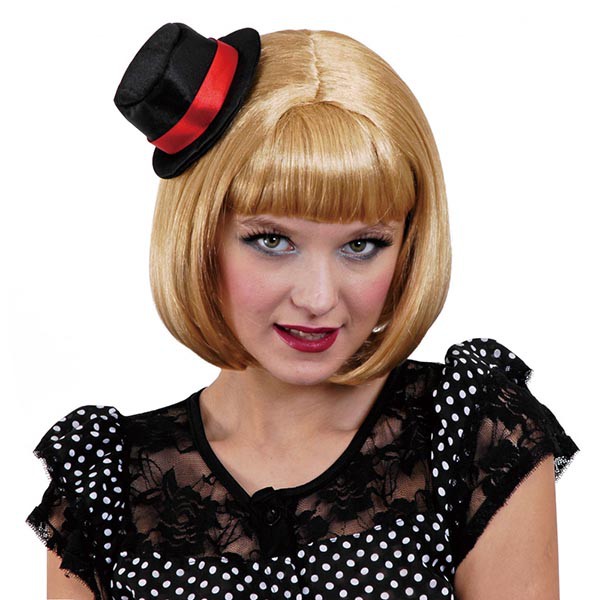  Карнавальный парик каре Блондинка со Шляпкой