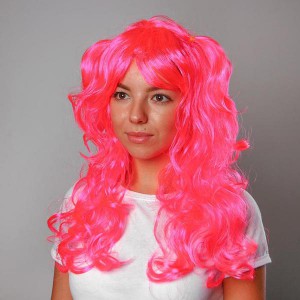 Карнавальный парик розовый с хвостиками