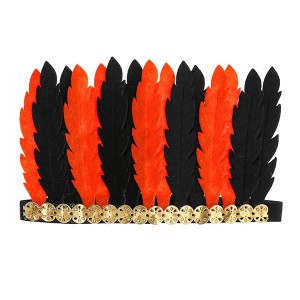 Карнавальный головной убор «Перья», цвет оранжево-чёрный