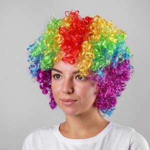 Карнавальный парик клоуна разноцветный
