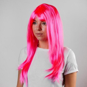 Карнавальный парик Красотка розовый