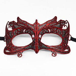 Карнавальная кружевная маска 3510 red